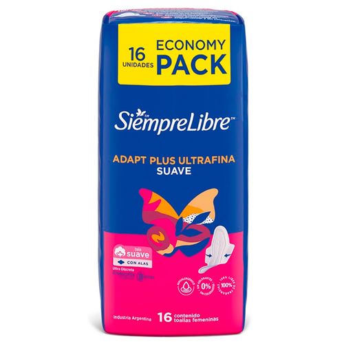 Toalla Femenina Siempre Libre Slinea Pink S&S 16 un.