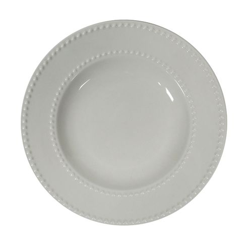 Plato Hondo 22 cm Dot Cerámica Blanco
