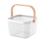 Canasto-con-24x24x17-cm-Acero-Blanco-con-Asa