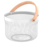 Canasto-Redondo-26x26x17.7-cm-Acero-Blanco-con-Asa