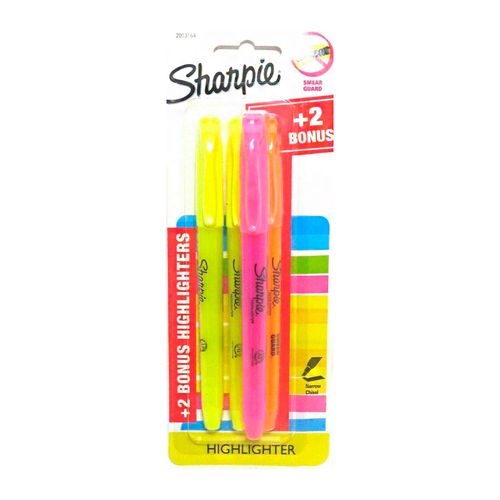 Resaltadores SHARPIE finos 4 un.