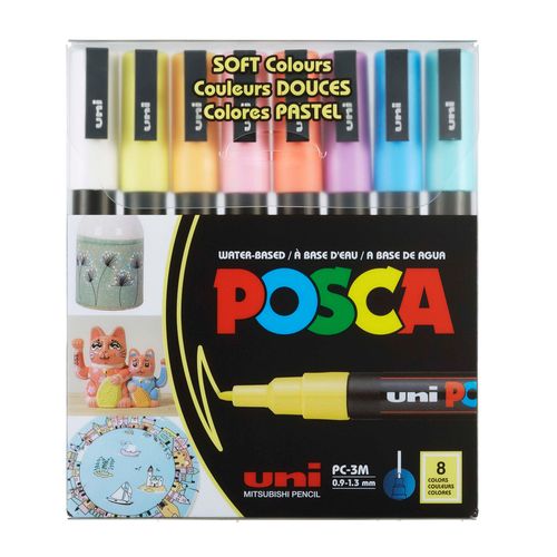 Marcadores Uni POSCA 1,3 mm 8 Colores Pastel