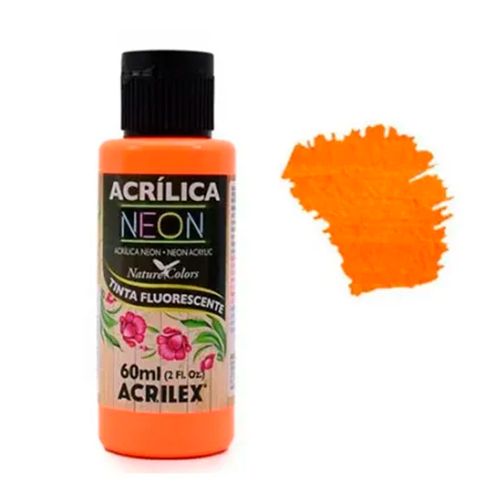Pintura ACRILEX Neon 60 ml naranja