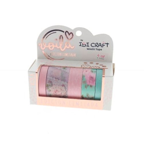 Cinta Adhesiva IBI CRAFT 25mmx4M 5un. Serie Rosas