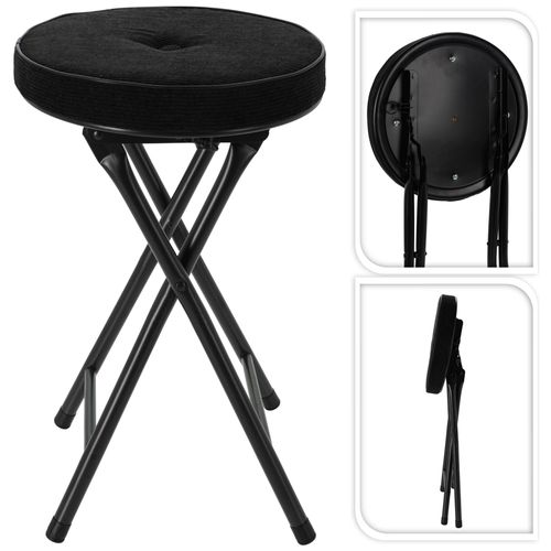 Taburete plegable negro 30 x 70 cm