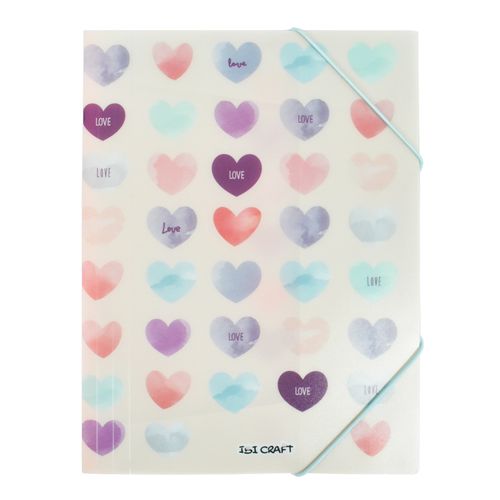 Carpeta plástica con elástico IBI CRAFT A4 Love