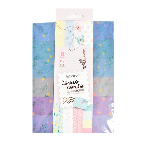 Papel Vegetal ilustrado IBI CRAFT 15x20 cm 96 g