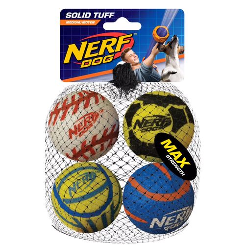 Pack x 4 pelotas de tenis 6 cm diseño deportivo