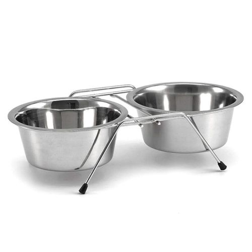 Plato x 2 para Mascota Acero Inoxidable