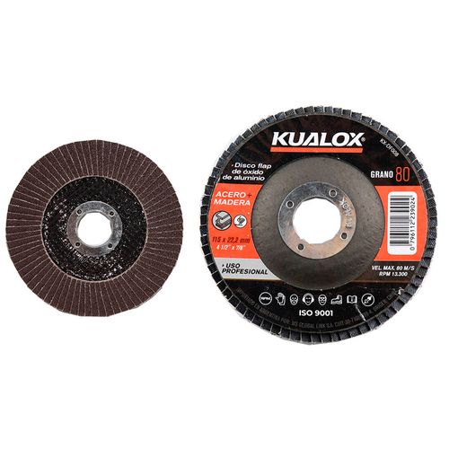 Disco Flap KUALOX Óxido de Aluminio115 mm 100 g Mod. KX-DF009