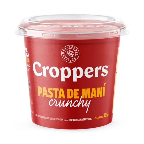 Pasta de Maní Crunchy CROPPERS 305 g