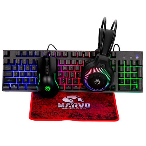 Combo Gaming 4 en 1 MARVO  Mod. CM416 Te/Mou/pad/ Vin