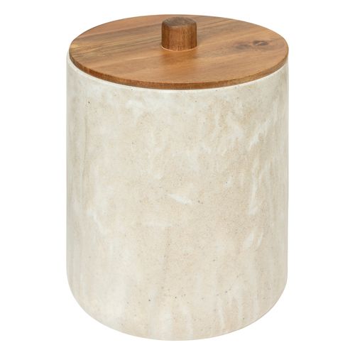 Cubo para basura 5 L color beige efecto mármol