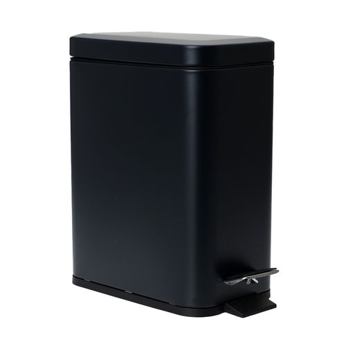 Papelera Acero Inoxidable Negro 5 L 22.5x14x30 cm
