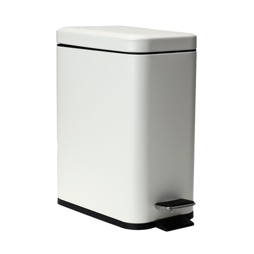 Papelera Acero Inoxidable Blanca 5 L 22.5x14x30 cm