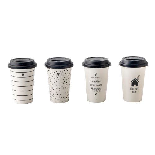 Vaso ceramica decorado con tapa silicona 420 ml