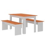 Juego-de-Comedor-Mesa---2-Bancos-Blanco