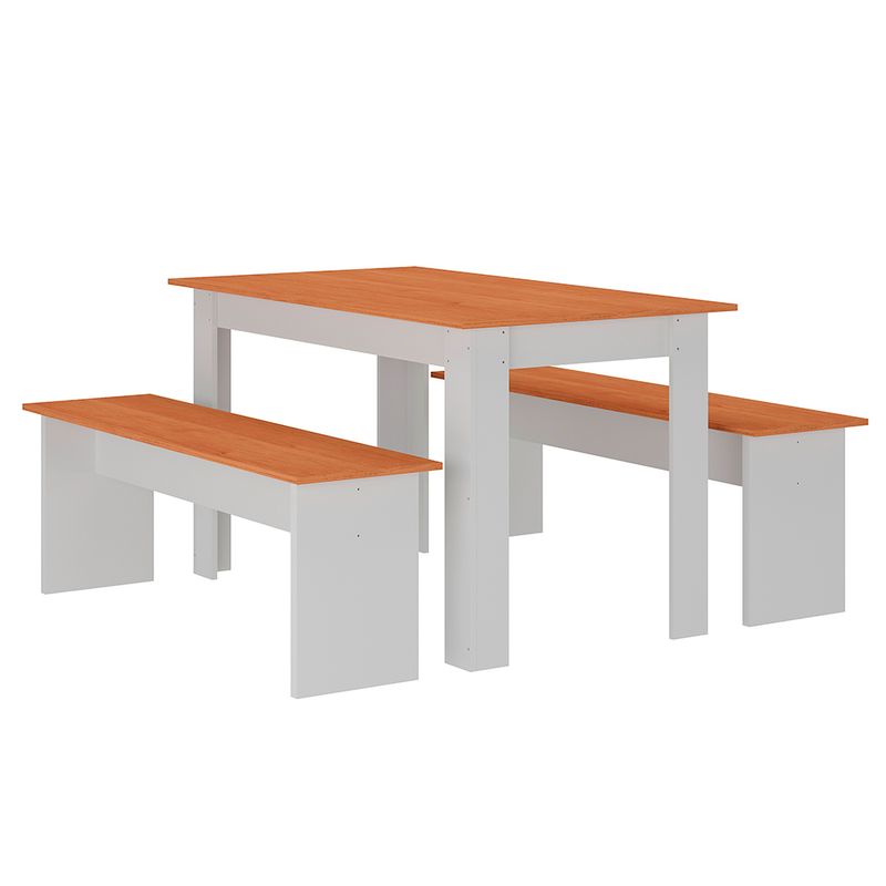 Juego-de-Comedor-Mesa---2-Bancos-Blanco