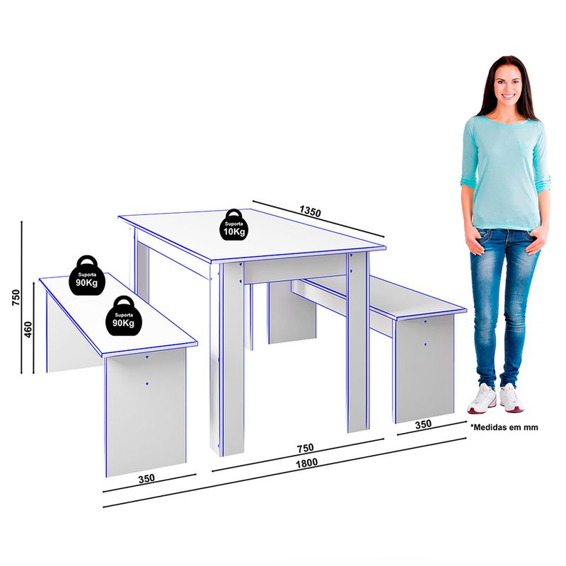Juego-de-Comedor-Mesa---2-Bancos-Blanco