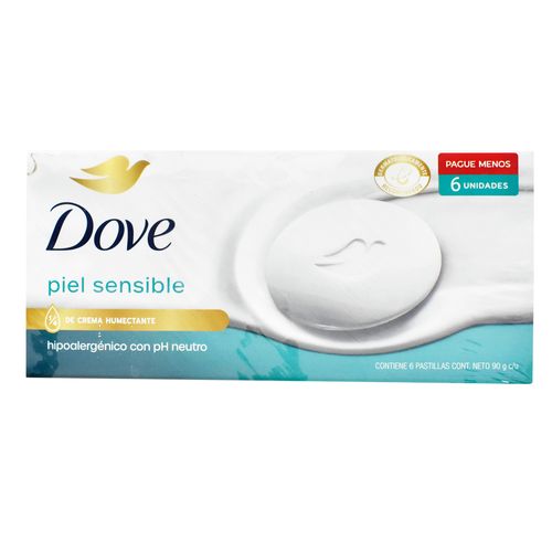 Pack x 6 Jabón DOVE Piel Sensible 90 g