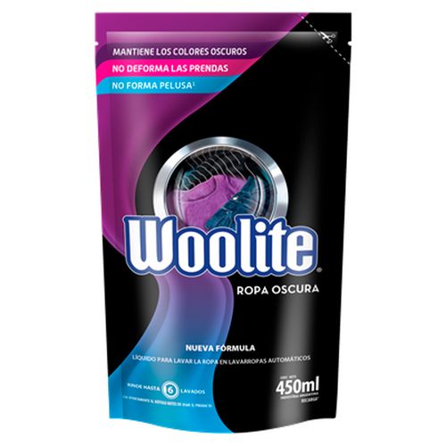 Jabón Líquido WOOLITE Ropa Oscuras doy pack 450 ml