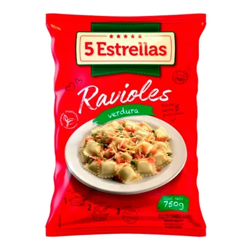 Ravioles de verdura 5 ESTRELLAS 750 g