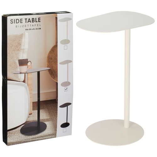 Mesa auxiliar de hierro blanca 35 x 53 cm