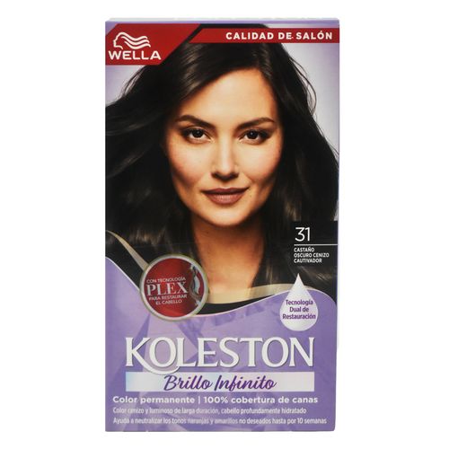 Coloración KOLESTON Kit Castaño Oscuro Ceniza 31