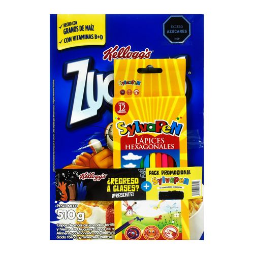 Cereal zucaritas KELLOGGS 510 g + lápices colores