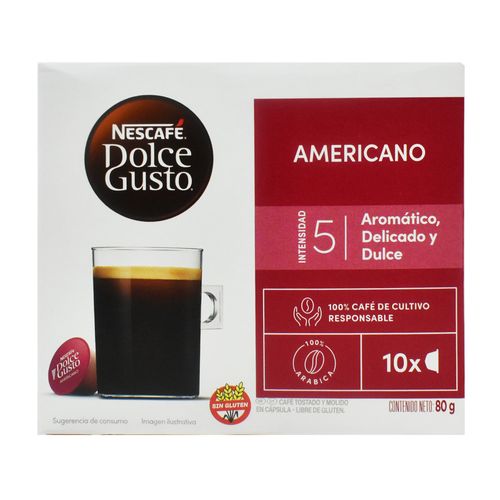 Cápsulas DOLCE GUSTO Café Americano 10 un.