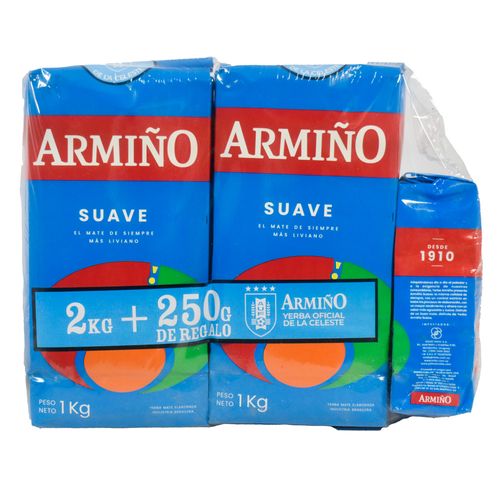 Pack 2 un. yerba ARMIÑO suave 1 kg + 250 g de regalo