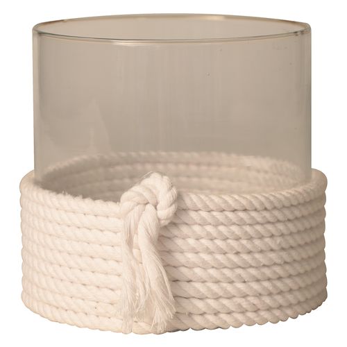 Votivo de Vidrio con Cuerda Blanca 6
