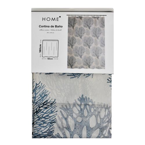 Cortina para baño árbol + 12 ganchos poliéster