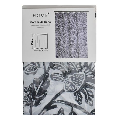 Cortina para baño jardín + 12 ganchos
