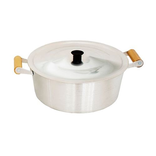 Cacerola en Aluminio con Tapa y Asas de Madera 20 cm