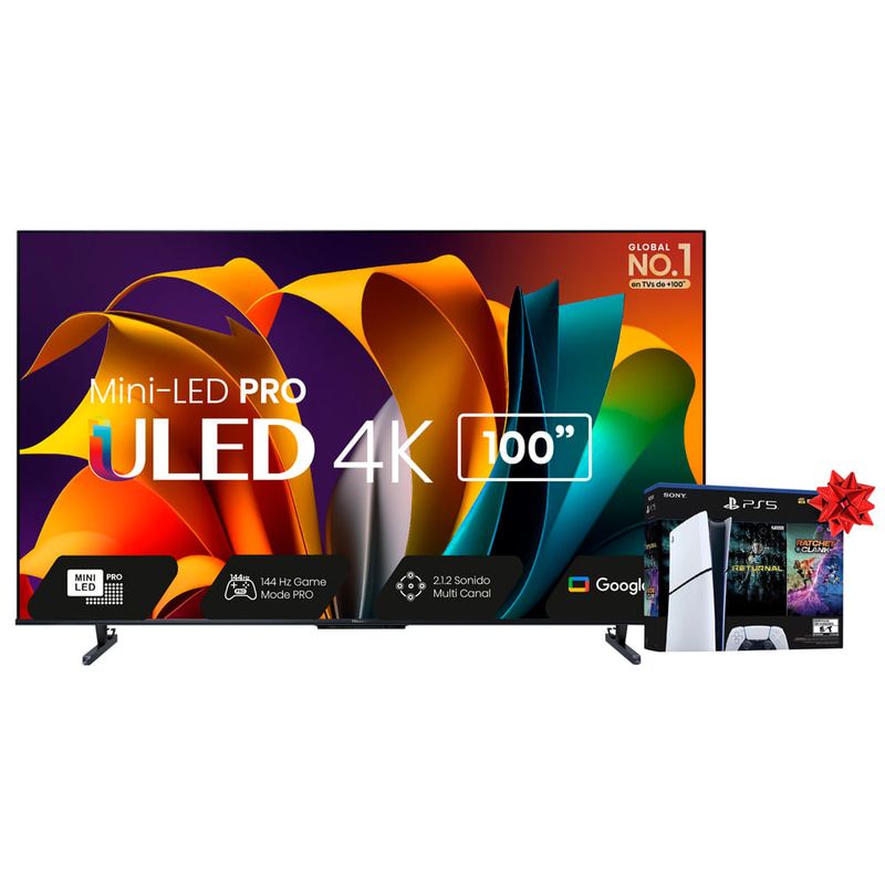 Smart-TV-Mini-Led-HISENSE-4K-100--100U8K-144Hz-Google-Tv