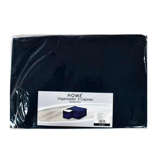 Organizador 29x28x14 cm 2 cajones en gamuza azul