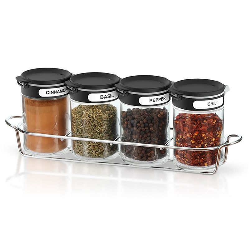 Set-x-4-especieros-con-tapa-negra-y-soporte-200-ml