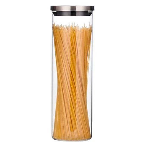 Frasco vidrío 1300 ml con tapa acero