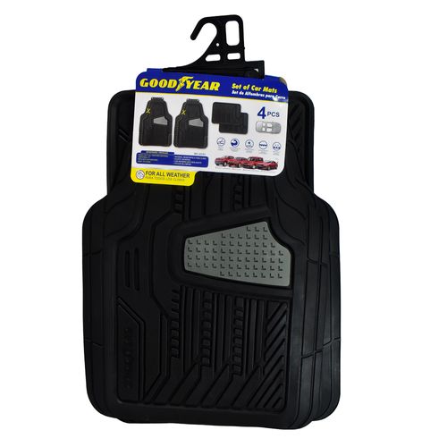Alfombra para auto GOODYEAR 4 piezas negro/gris 71 x 52 cm