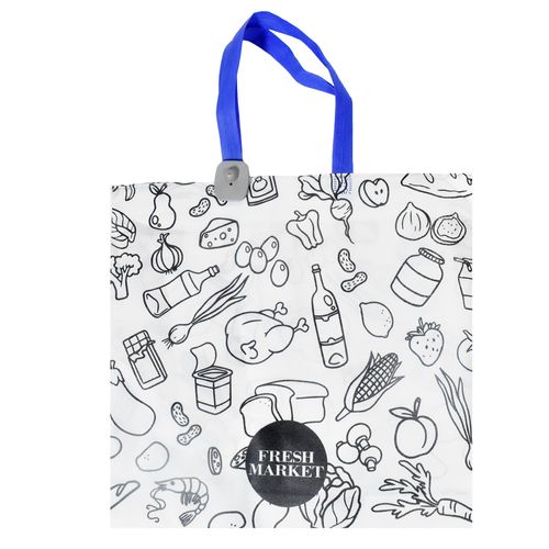 Bolsa Reutilizable Fm en tnt negro/celeste