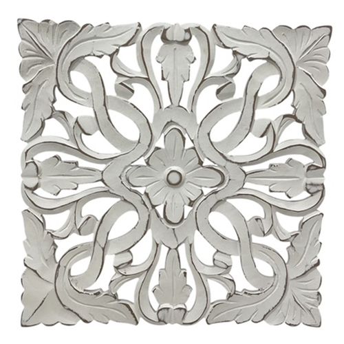 Talla labrada de madera 39,5 x 1 x 39,5 cm