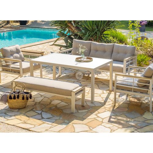 Set de Jardín en Aluminio 5 Piezas con Mesa Alta