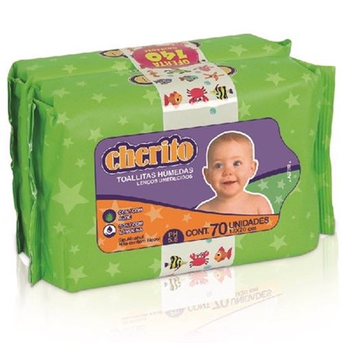 Pack x 2 Toallas Húmedas CHERITO 70 un.