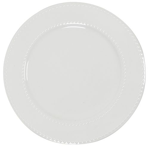 Plato Llano 27 cm Dot Cerámica Blanco