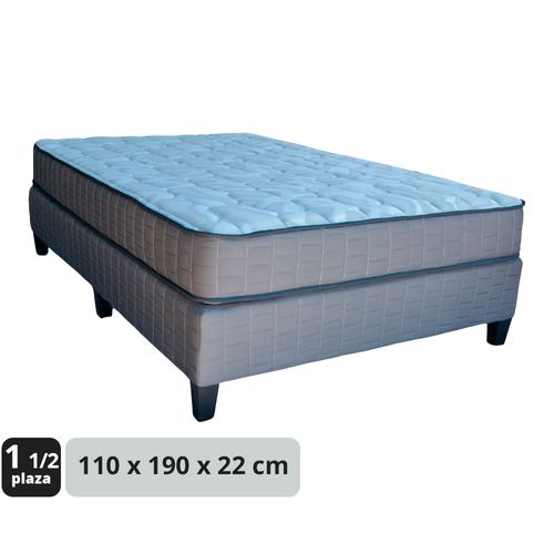 Conjunto de Sommier POLYMAX Berlín 1 1/2 Plaza 110x190x22 cm Espuma