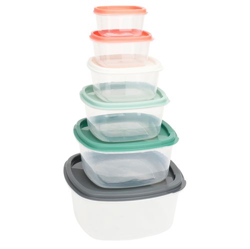 Set 6 contenedores plastico 225 375 650 1125 1900