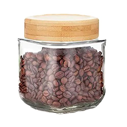 Frasco de vidrio 1700 ml con tapa Bambú