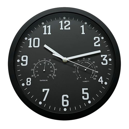Reloj de Pared d30 cm ws-7385 Blanco/Negro