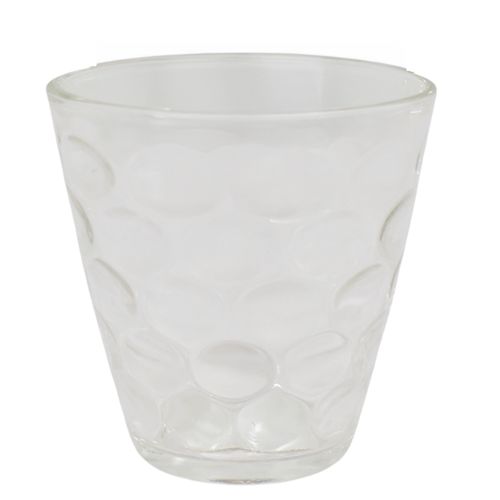 Vaso de vidrio labrado de 9x9 cm